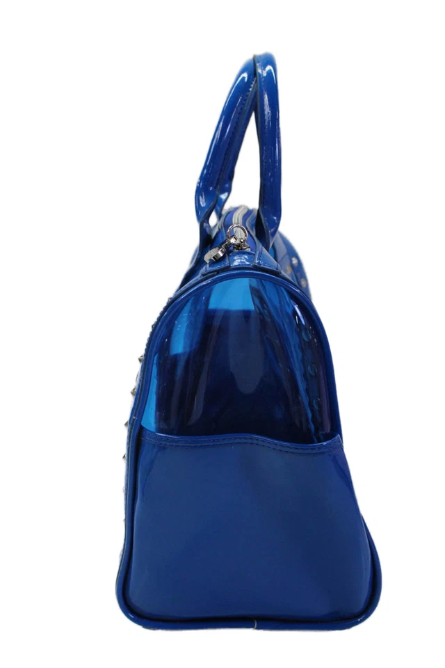 Bolso de Mano Betsey Johnson Para Mujer Translúcido Con Cuentas Tono Plateado Hardware Azul OS Foto 3 de 4