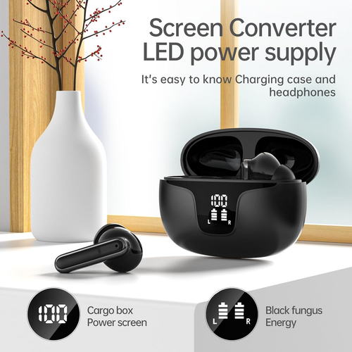 Wireless Earbuds Bluetooth 5.3 Headphones with 4 Noise Cancelling Mics, ANC ENC, - Picture 3 of 8