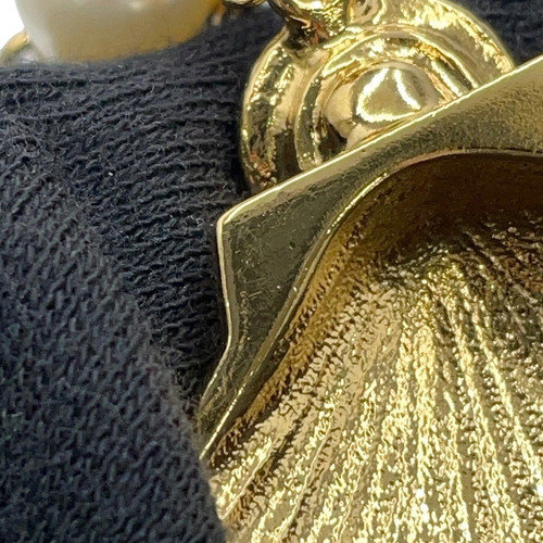 CHANEL Necklace Chain AUTH Coco Vintage Rare CC Mark Gold GP Shell Fake Pearl - Picture 4 of 10