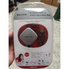 Belkin F5U407 Hi-Speed USB 2.0 4-Port Ultra-Mini Hub NEW Multi-Device Connector