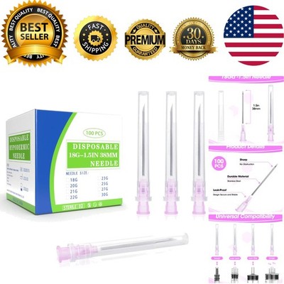 Versatile 18 Gauge Disposable Needles with Caps   Perfect for Scientific Use