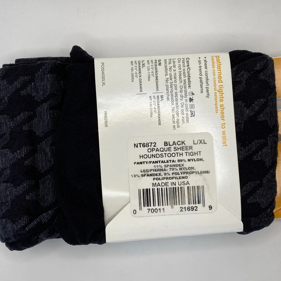 No Nonsense Woman's Opaque Sheer Work Fashion Tights  Size L/ XL  NEW WITH TAGS  - Image 3 of 3