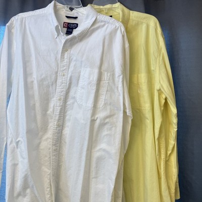 CHAPS 2-Size XXL Shirts With pocket logo long sleeve Button Down Collar Oxford
