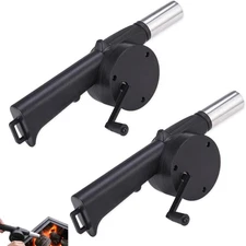 2 Pack Fireplace Bellows Hand Crank Air Blower Portable Manual Handheld Fire Blo
