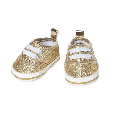 Heless 146 Gold Glitter Dolls Sneaker Size 15-18 Inches Fancy Footwear with Wow