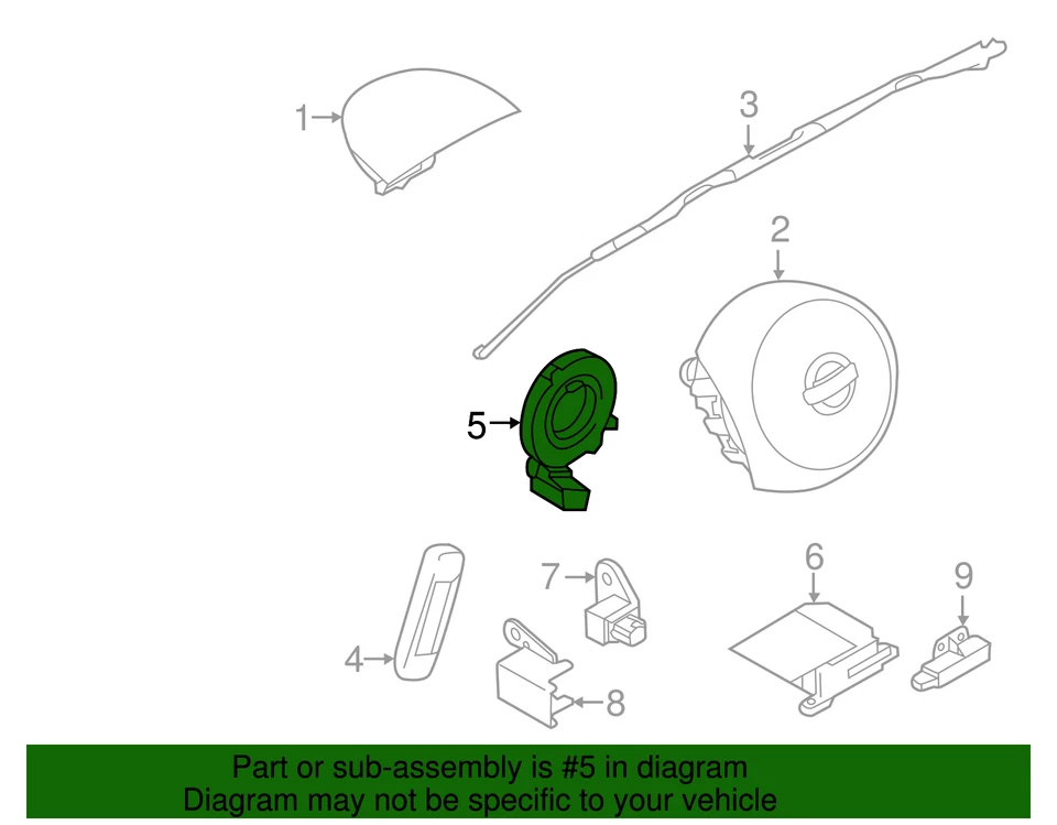Muelle reloj cable dirección Versa Note original Nissan 2015-2019 25554-3SH0A Foto 4 de 4