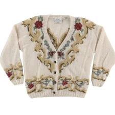 Express Mohair Handknitted Internationale Cardigan Sweater Women's M