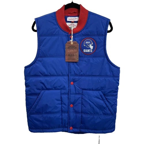 NWT Mitchell & Ness New York Giants Throwback Puffer Vest NFL Size Medium - product listing photo