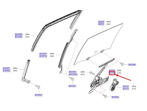 Nissan Juke F15 Fensterheber hinten links 827211KA0B NEU ORIGINAL - Bild 1 von 2