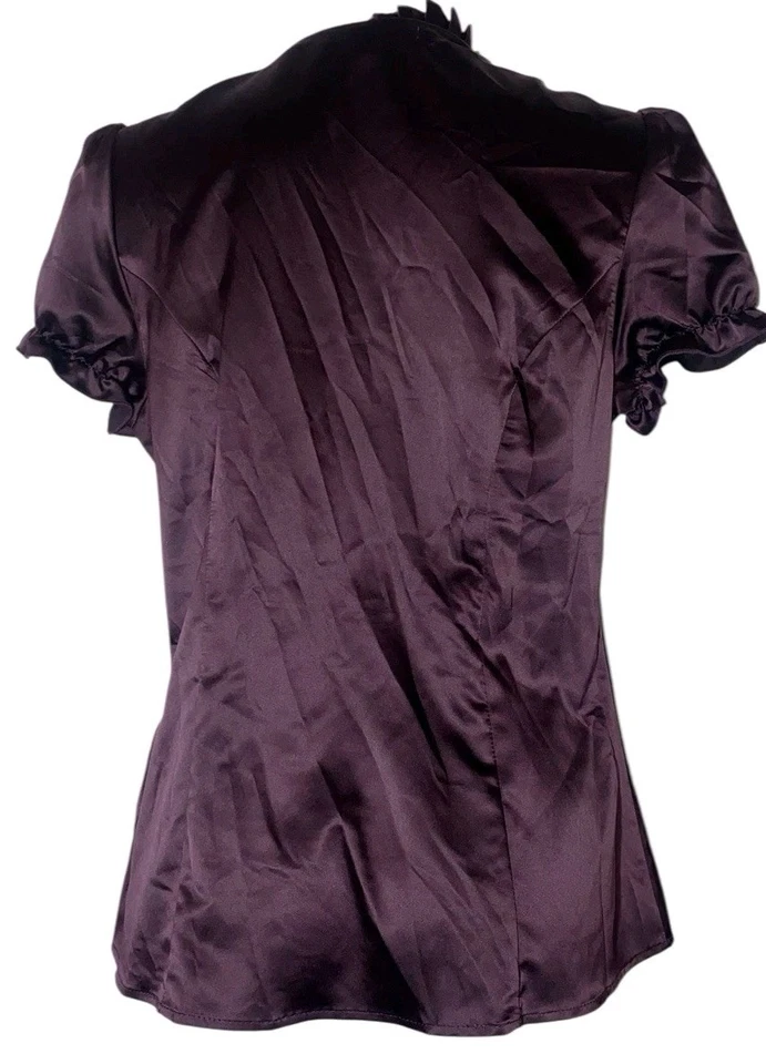 Top Y2k Años 90 Para Mujer Estilo Victoriano Púrpura Satinado Volantes Gótico Grunge Bruja Talla L Foto 2 de 4