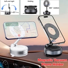 360° Adjustable Magnetic Vacuum Suction Cup Car Phone Holder Mount for MagSafe