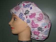 Surgical Scrub Hats/Caps Valentines Day Leopard Print Hearts