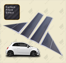 Vinyl-Aufkleber passend für Fiat 500 595 695 Abarth - Kohlefaseroptik A/B-Säule