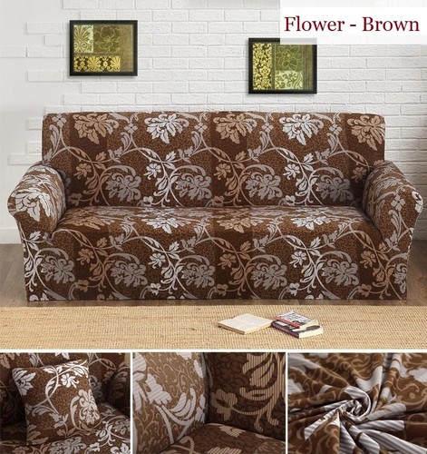 1&4 Seat Stretch Fit Sofa Cover Lounge Couch Removable Slipcover Washable Black - Picture 21 of 30