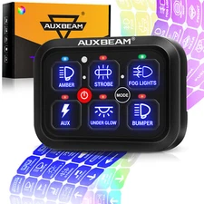 AUXBEAM RA60 RGB 6 Gang Switch Panel LED Work Light Bar Control For Polaris 2024