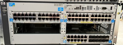 HP ProCurve E5406 POE+ Chassis w 1 X J9534A , 1 X J9550A , 1 X J9637A w ...