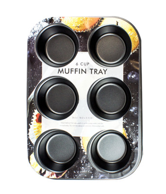 Antihaftbeschichtete Muffinform - 6 Tassen Backform für Kuchen, Muffins & Puddings