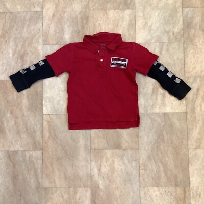 Baby GAP Jungen Polo Langarmshirt Lagenlook rot schwarz Alter 18-24 Monate