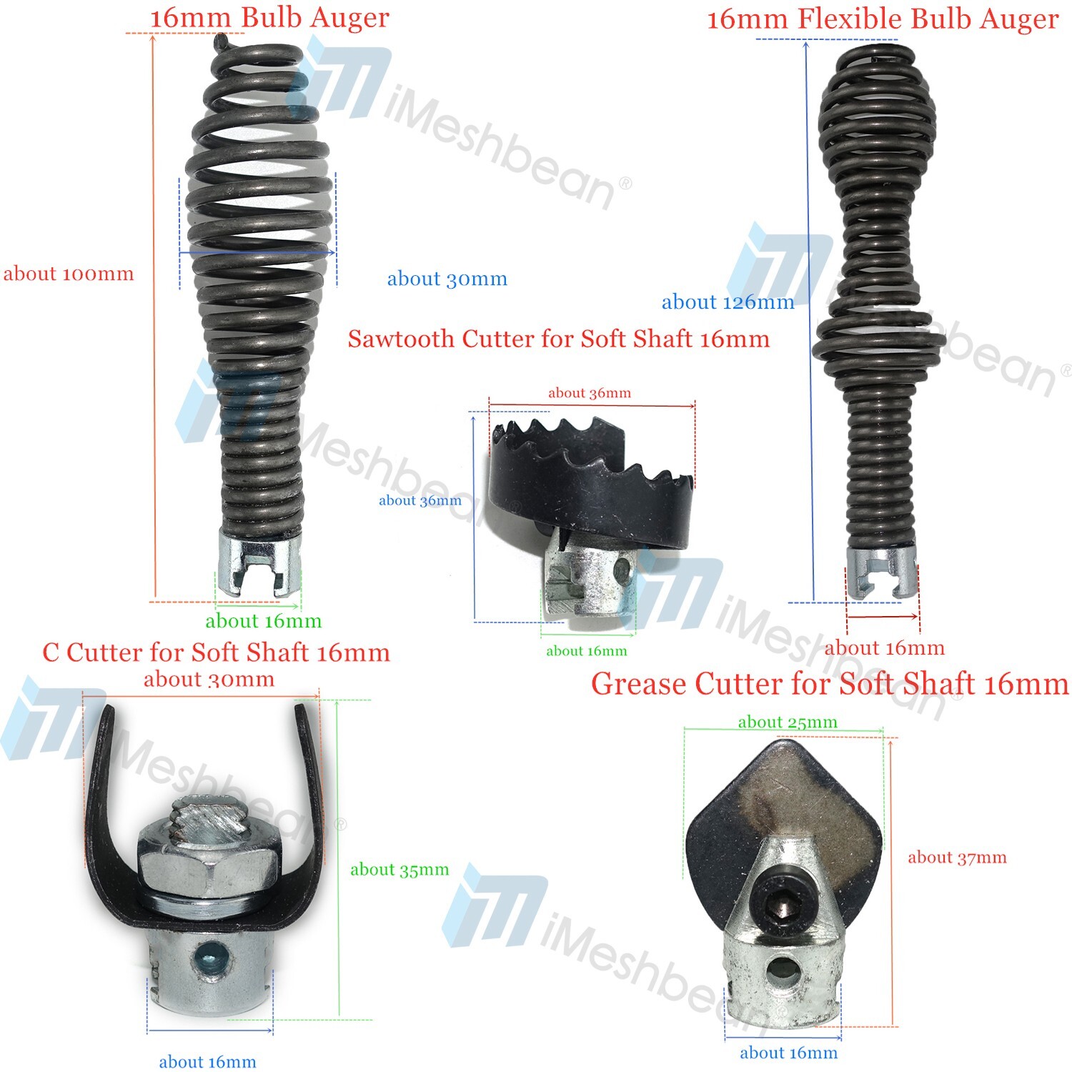 Jeu D'embouts De Tarière Pour Déboucheur Ridgid K-375 K-380 K-400 K-50 - Compatible Machines à Nettoyer Les Drains