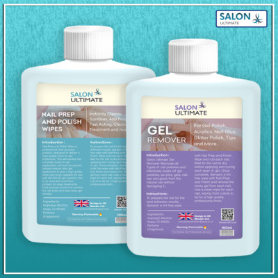 SU Nagel Gel Lack Prep+ Wipe & Gel Entferner UV LED Maniküre Aceton 100ml Kombi
