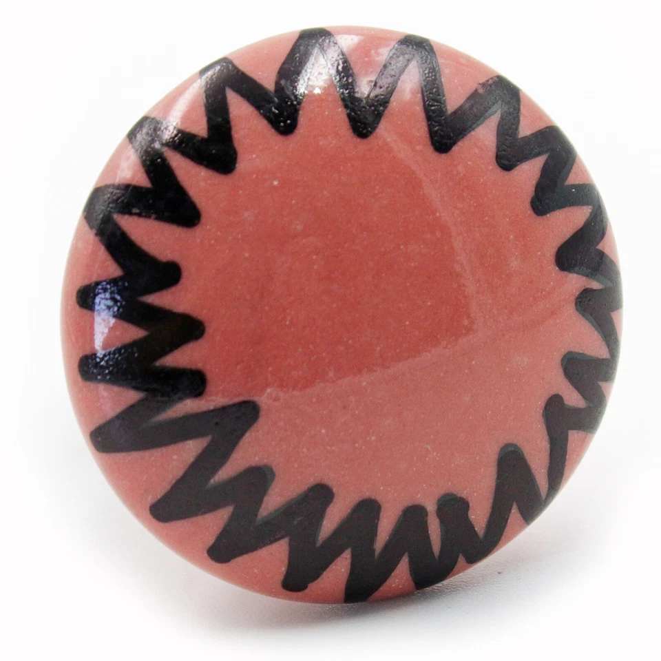 Möbelknöpfe Set 6-8-10 STK Rot Keramik Möbelknopf Pentagram Sonne Surya 33 - Bild 2 von 4