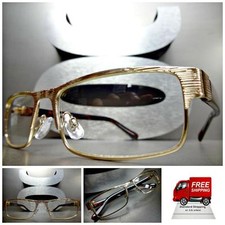 Men's Classy CONTEMPORARY MODERN READING EYE GLASSES READERS Gold Frame 1.50