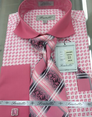 Fancy DRESS SHIRTS for Men With Tie Set & Cufflinks | eBay