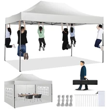 10'x15' Pop-Up Canopy Tent Heavy Duty Outdoor Gazebo with Removable Sidewalls##