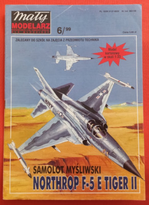 Modellbaubogen Maly Modelarz 6/99, NORTHROP F-5E TIGER II  in 1:33