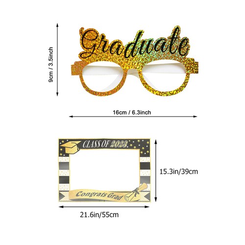 Party Photo Booth Booth Props Graduation Photo Props Graduation Eyeglasses - 第 12/20 張圖片