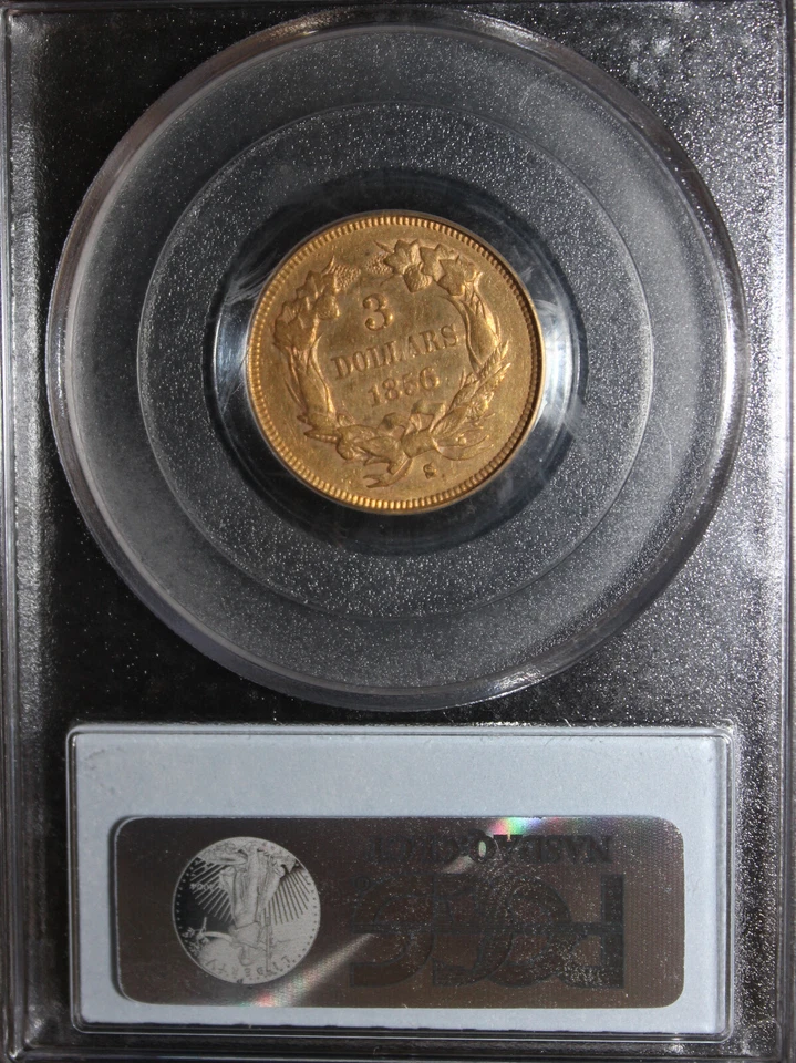 1856-S XF40 Three Dollar Gold Piece, PCGS 20525152 - Image 4 of 4