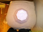 9.5-Inch Footed Hexagon Milk Glass Serving Bowl — photo 4