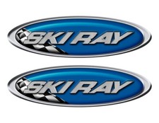 Zwei Ski Ray Vinyl Racing ovale Aufkleber - jeweils 10" lang