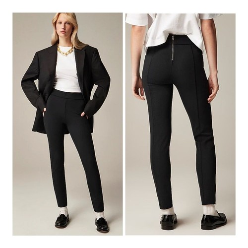 NEW J.Crew Women's Black Pixie Pant In Stretch Ponte Knit High Waisted Pants ST