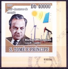Sao Tome 2009 MNH Imperf, R Feynman, Nobel Physics, Windmills Solar Energy 