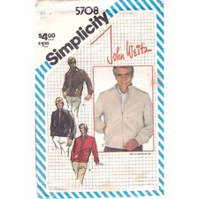 Vintage Sewing PATTERN Simplicity 5708, Mens 1982 John Weitz Jackets, Size 38
