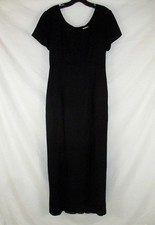 Jeffery & Dara Womens Empire Maxi Dress Evening Black Sz 10 Short Sleeve F214