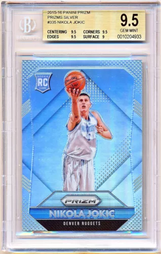 2015-16 Prizm Nikola Jokic Silver Prizms Rookie Rc #335 BGS 9.5 - POP 165 - QTY