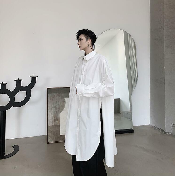 Mens Fashion Punk Gothic Long Sleeve Oversize Shirt Youth Mens Fashion Punk Gothic Long Sleeve Oversize Shirt Youth