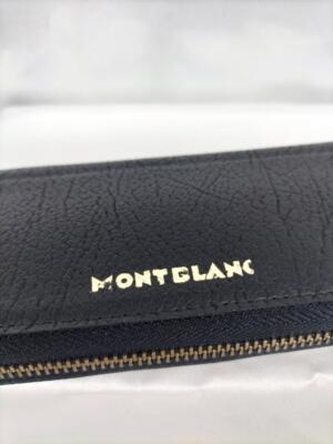 Montblanc Pen Case Pouch For 2 Black Zip Vintage Stationery Logo