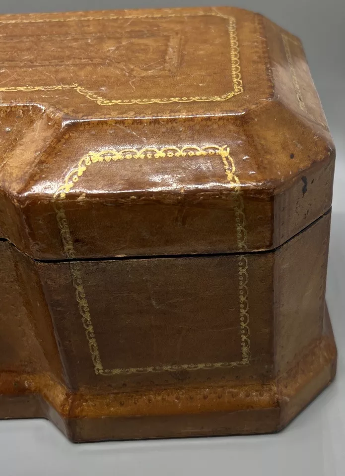 Jewelry Maitland Smith Box  Storage  Gold Brown  11.5x6.5x5.5” Gilt - Image 4 of 4