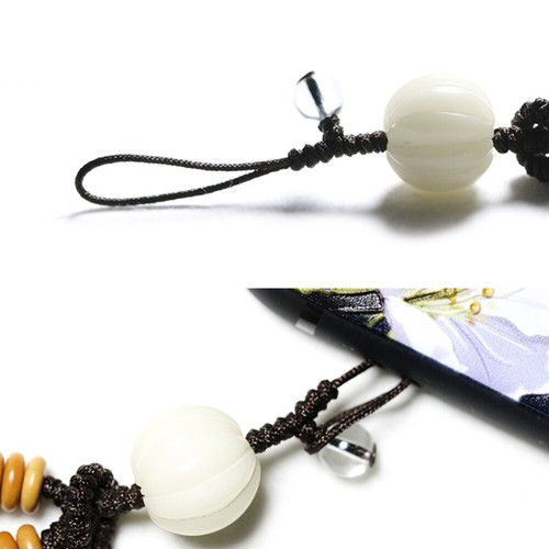 Chinesischen Stil literarischen kurze Quaste Telefon hängende Kette Lanyard - Zdjęcie 3 z 12