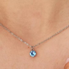Regalo Festa della Donna 8 Marzo Collana Sagapò Punto Luce Azzurro SDZ04 Acciaio