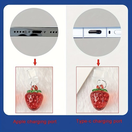 Cartoon Strawberry Phone Dust Plug Type- Charging Port Protector Phone Dust _da - Zdjęcie 5 z 5