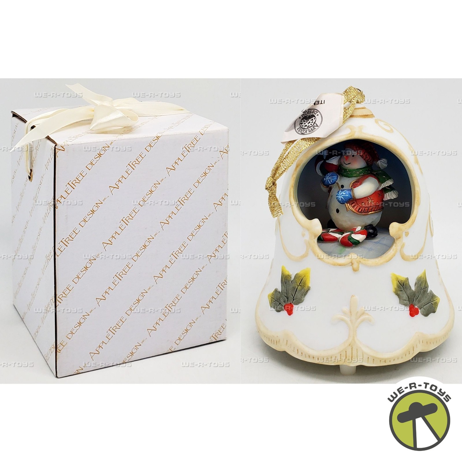 Apple Tree Designs Snowman Musical Christmas Bell Ornament 61978