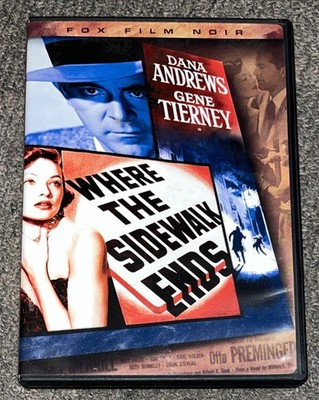 Where the Sidewalk Ends DVD (1950) Dana Andrews/Gene Tierney Film Noir Movie R1