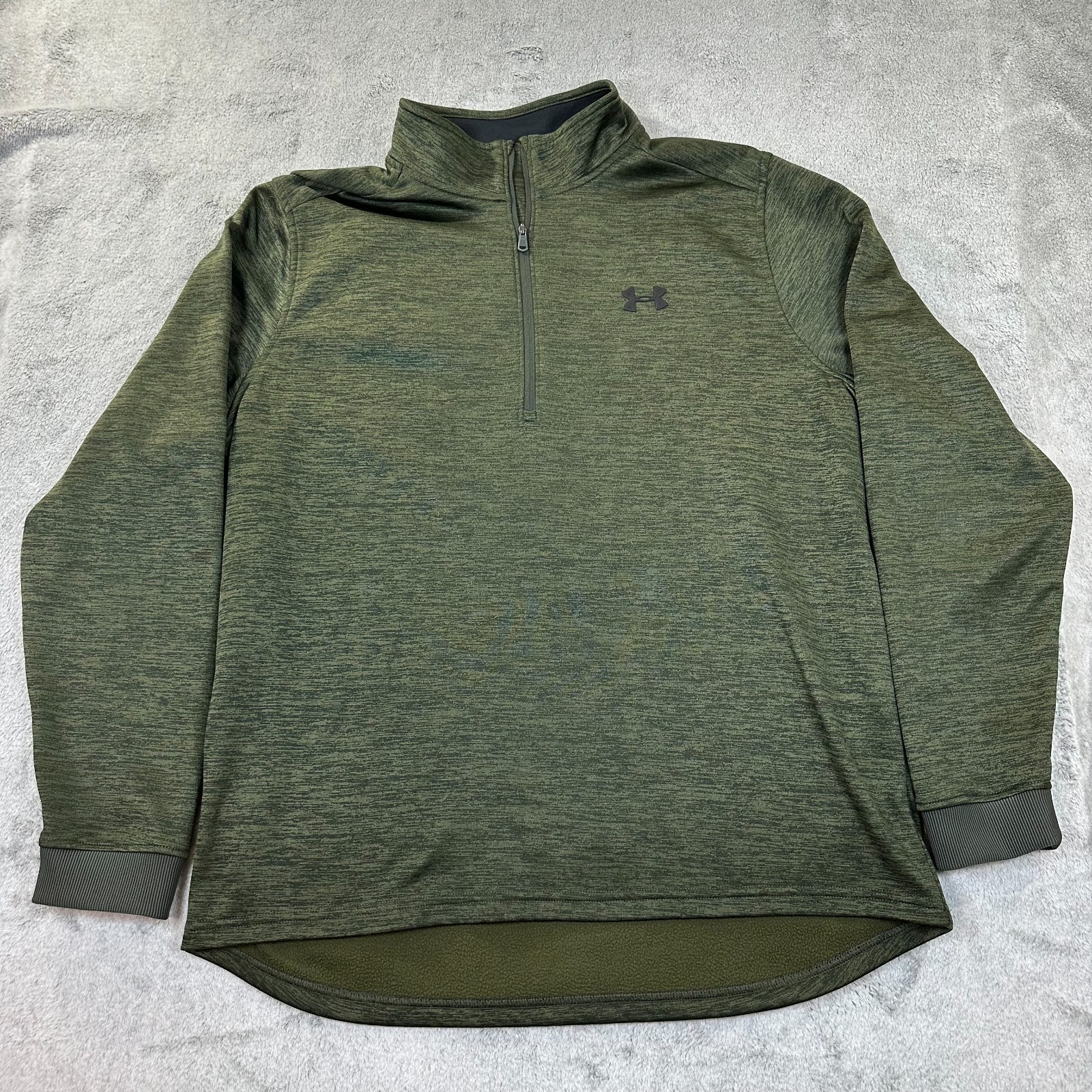 Under Armour ColdGear 1/4 Zip Pullover Mens XL Green Fleece Athletic