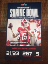 FERNANDO MENDOZA 2026 EAST WEST SHRINE ROOKIE INDIANA HOOSIERS 3x5 OVERSIZED