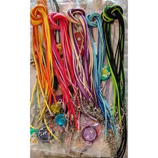 50 HANDMADE RESIN CHARM NECKLACES PLUS XTRA ASSORTED CHARMS, CORDS  HOOKS