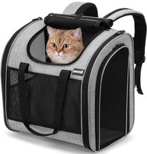 Pecute Cat Backpack with Widened Interior Space, Upgraded Dog Backpack Carrie...